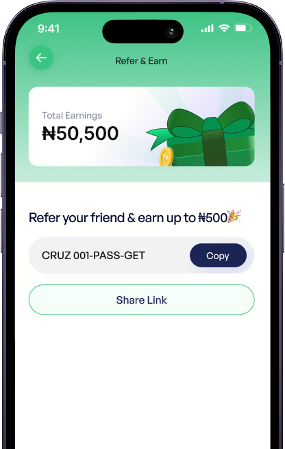 image of a mobile phone showing cruz booking platform