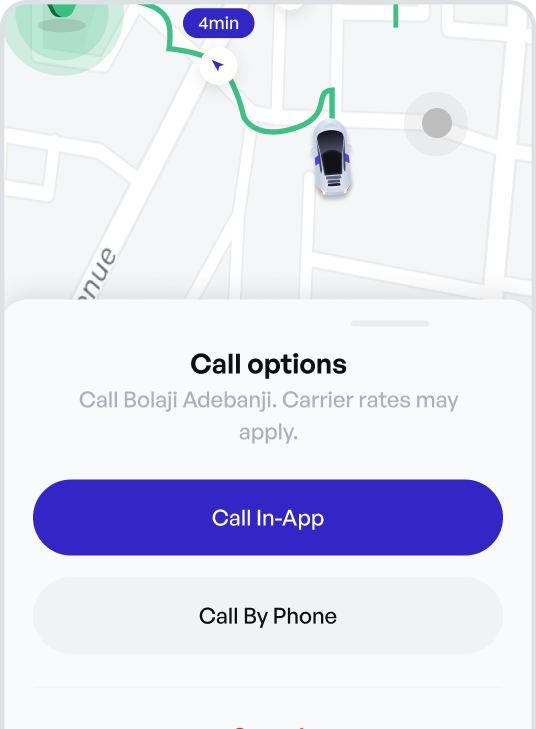 phone show cruz ride mobile app with the map feature
