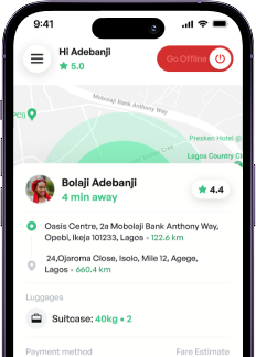 phone show cruz ride mobile app with the map feature